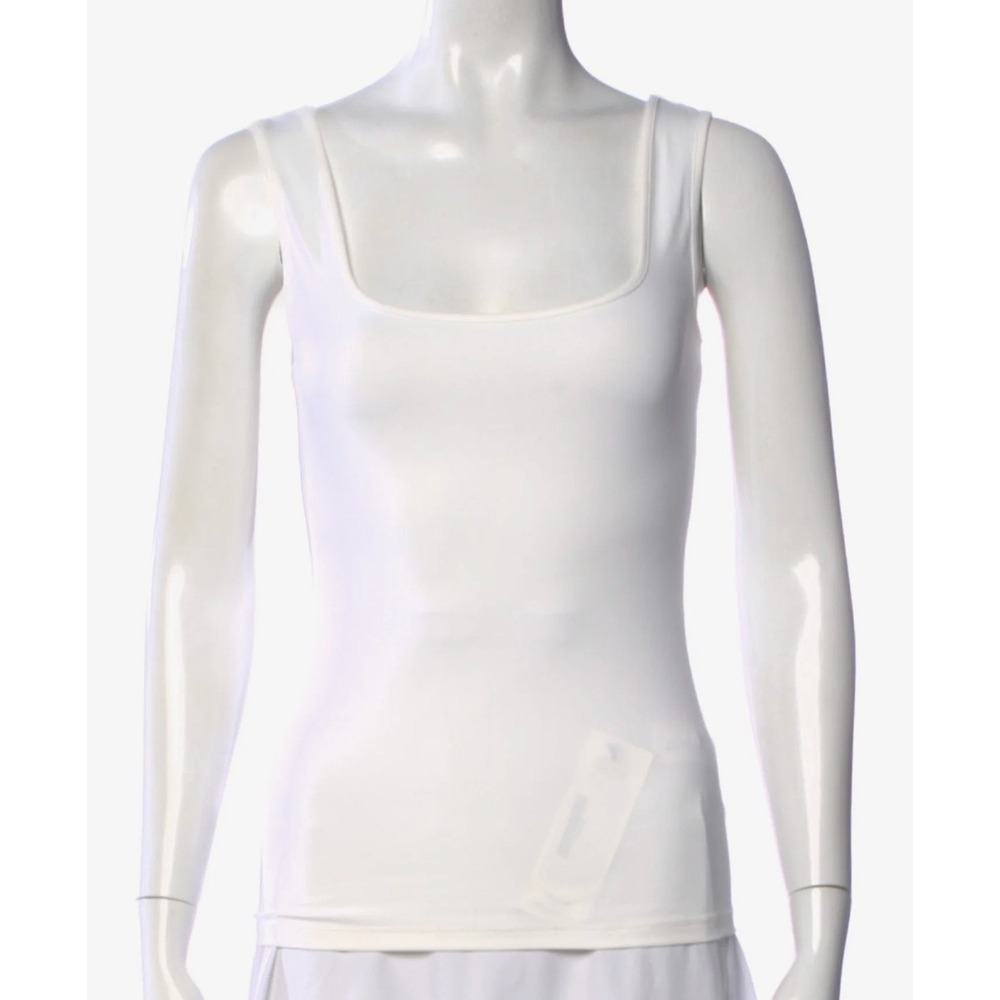 Anne Fontaine Paris Classic White Stretch Tank Top Sleeveless Size 40, US Medium